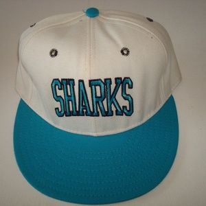 SAN‎ JOSE SHARKS VINTAGE SCRIPT HAT CAP 90S